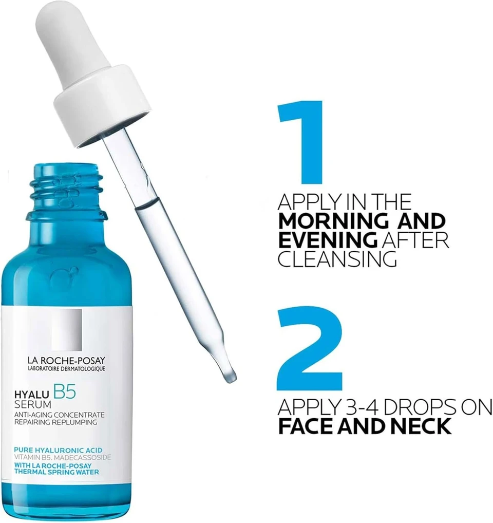 La Roche-Posay Hyalu B5 Hyaluronic Acid Face Serum; Visibly Re-Plumps & Repairs Skin; Reduces Wrinkles with Anti-Aging Properties 30ML