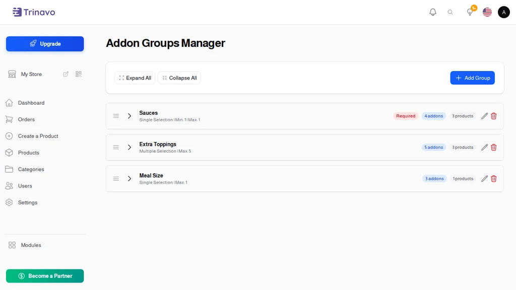 Addon Groups Manager