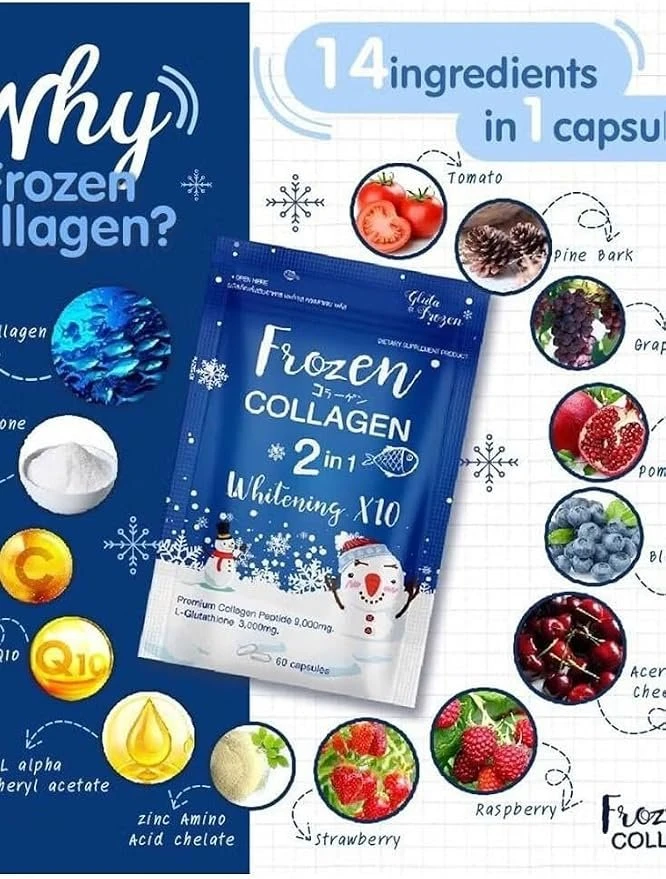 Frozen Collagen 2-in-1 Capsules – Marine Collagen + Antioxidant Blend – 60 Capsules