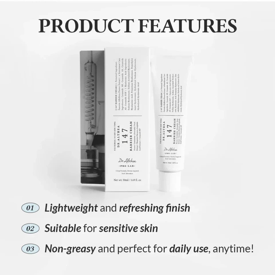Dr.Althea 147 Barrier Cream | Daily Skin Barrier Repair Care | Deep Hydrating with Hyaluronic Acid & Ceramides