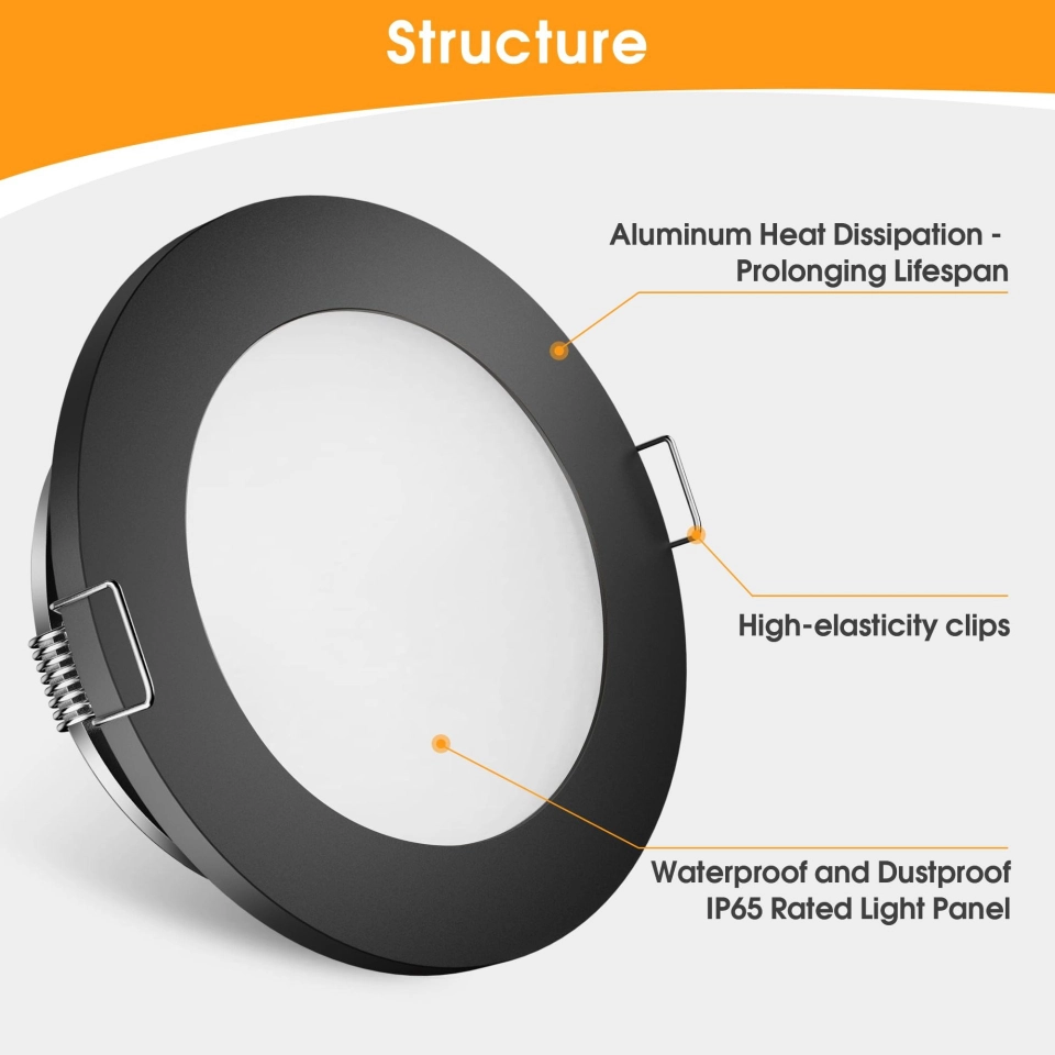 سبوت لايت سلم نفخ اطار اسود 18 واط AUP18W-BK 3CCT 