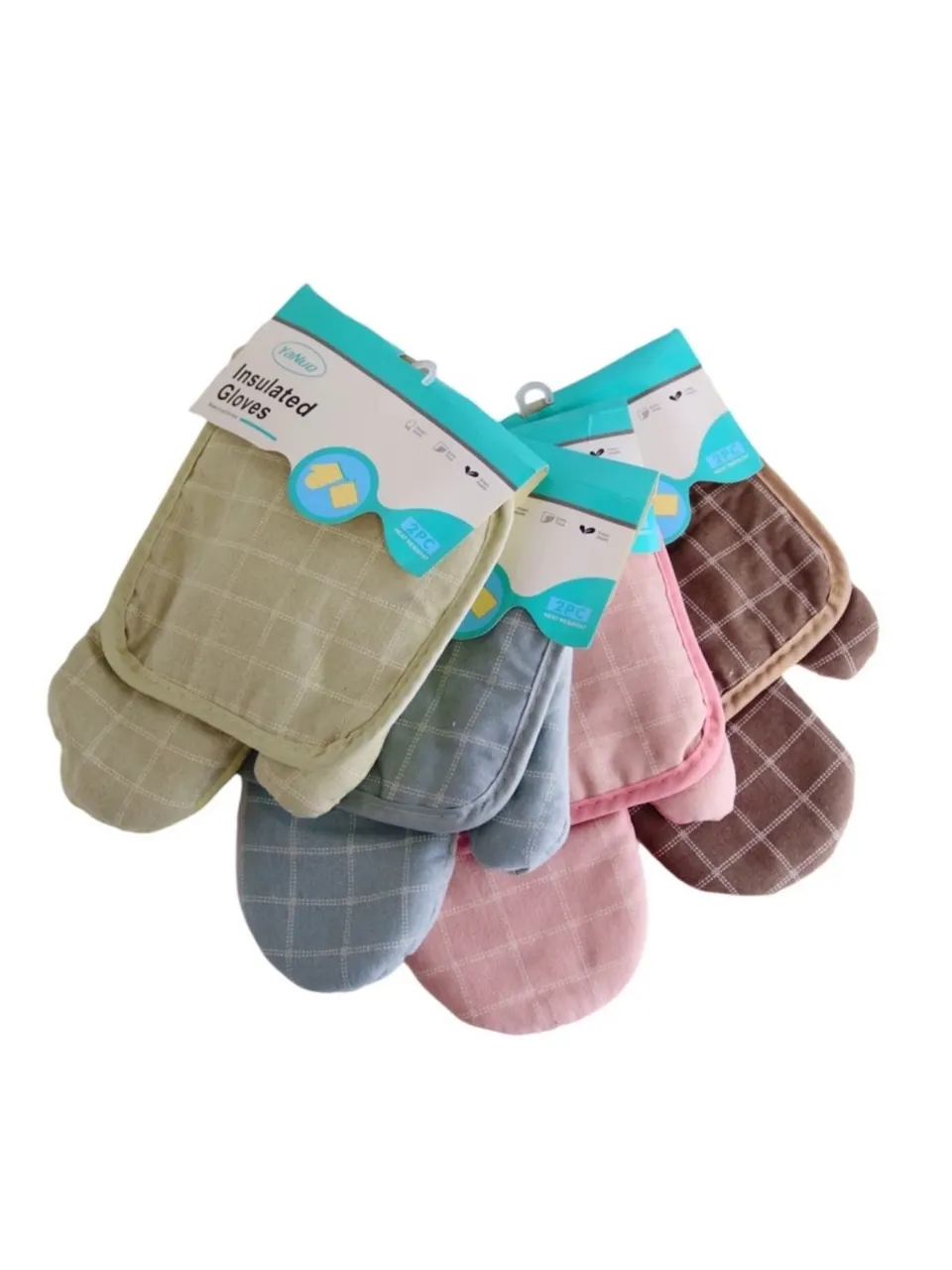 طقم قفازات الفرن المعزولة من قطعتين