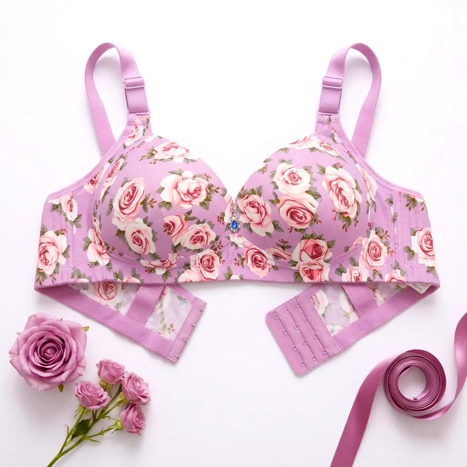 ستيانة زهرة الربيع الكيوت حشوة عادي قالب كبير🌸✨