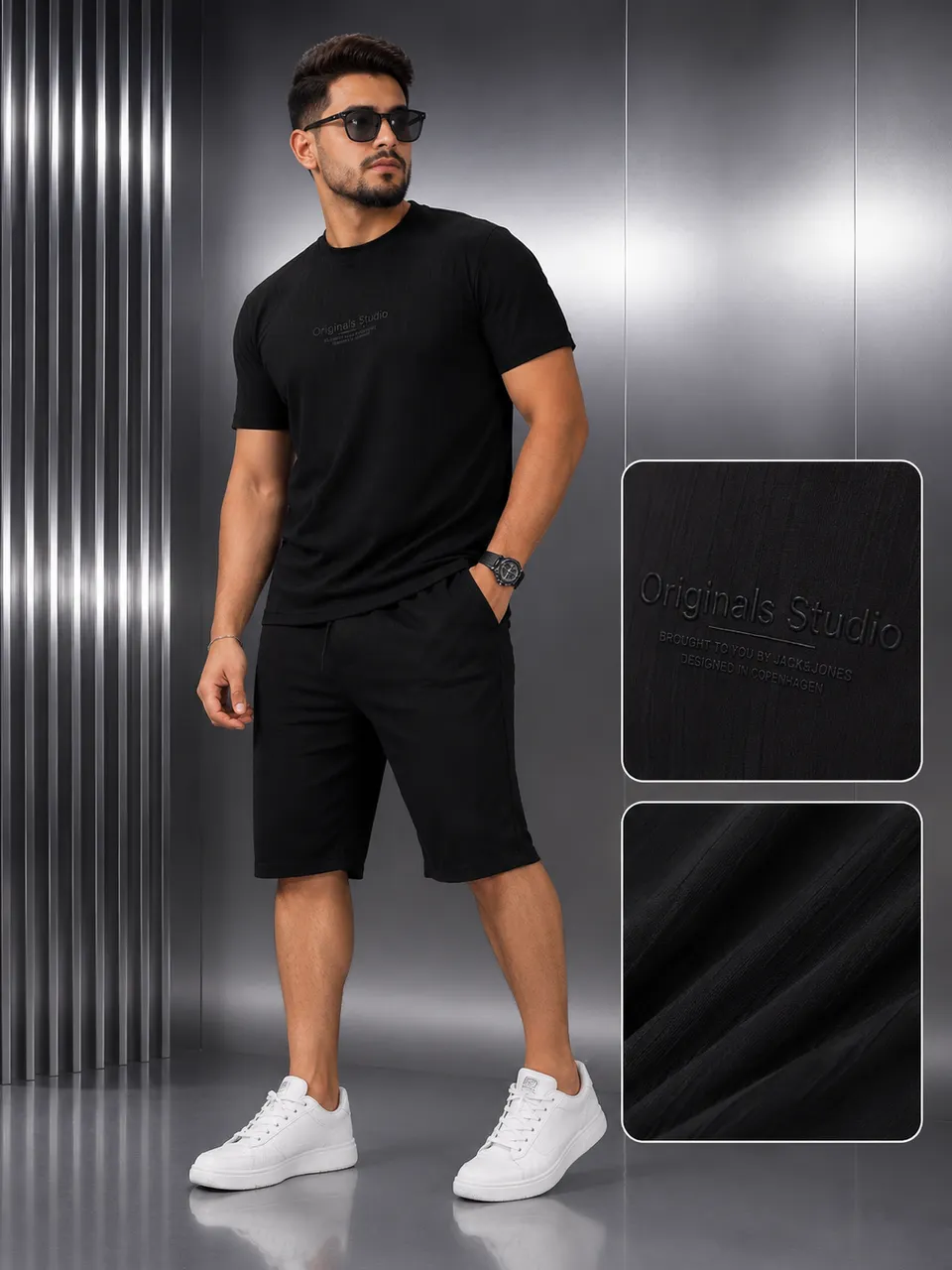طقم رجالي شورط تيشرت جاكار ليكرا 😎💪
