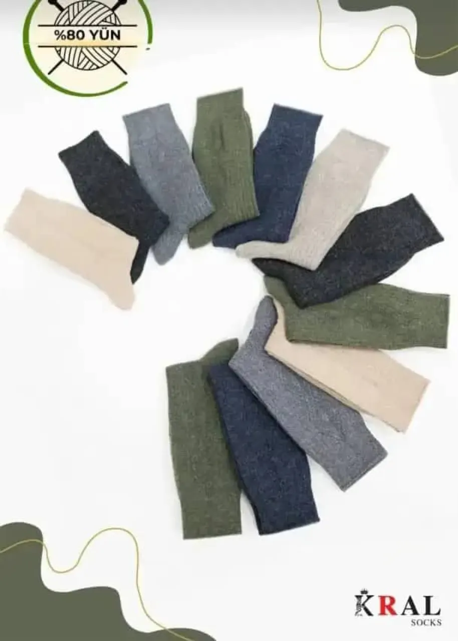 🐑 جوارب من صوف الحمل الشتوية🧣12 قطعة 📦