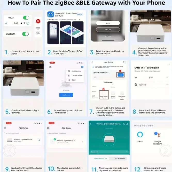 نسق HUB ذكي للمنازل الذكية | ZigBee + BLE | يدعم Tuya و Smart life