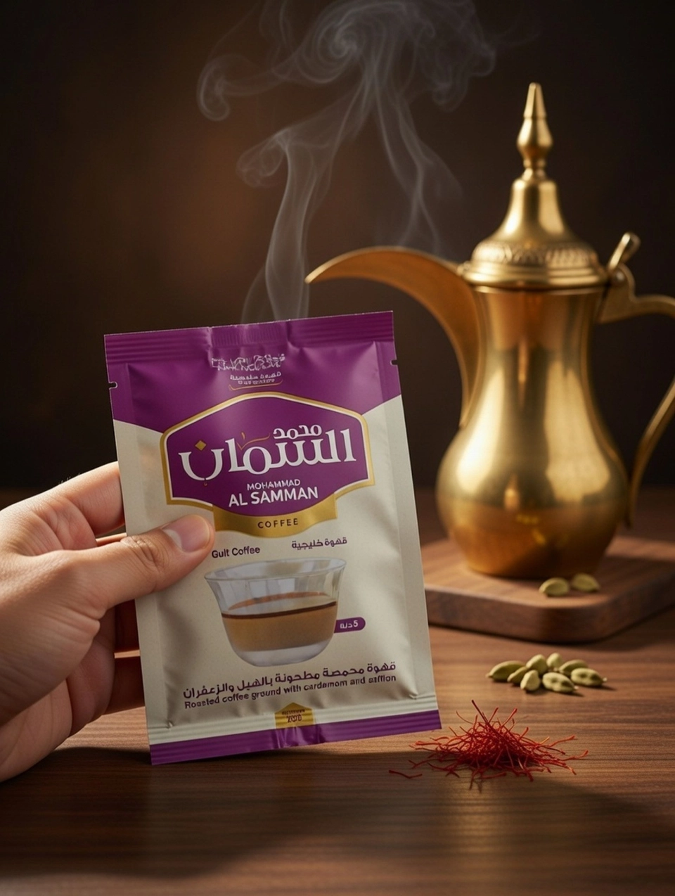 السمان  خلطة قهوة بالهيلوالزعفرن   100غ