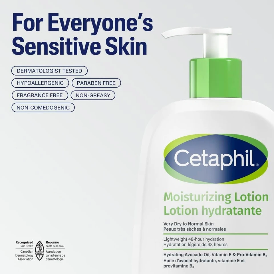 Cetaphil Moisturizing Lotion | Face & Body Moisturizer for Men & Women | For Normal To Dry Sensitive Skin 473ml