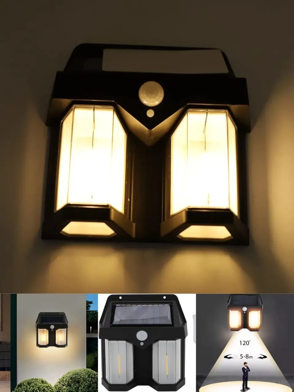 مصباح شمسي مستشعر حركة