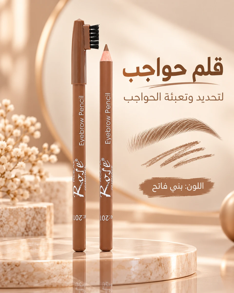 قلم حواجب روز مع فرشاية ✨