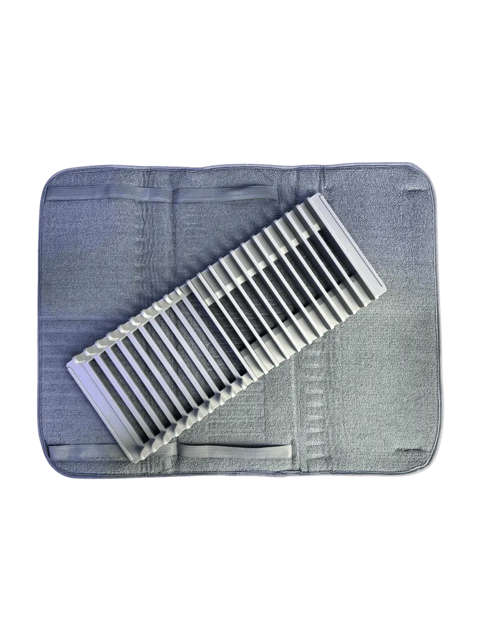 سجادة تجفيف أطباق مع حامل قابل للطي