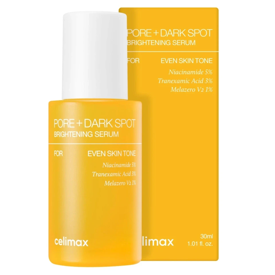 elimax Pore+Dark Spot Brightening Serum 30ml | Gel-like Serum for Enlarged Pores with Niacinamide, Tranexamic Acid, Pore Minimizer, Non-Irritating, Hydrating, For Sensitive Skin, hyperpigmentation