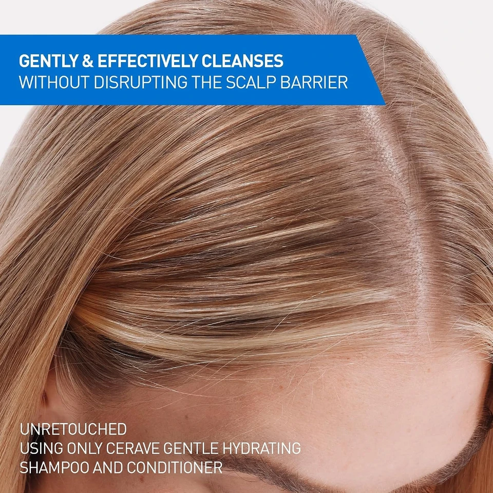 CeraVe Gentle Hydrating Shampoo, With Ceramides, Niacinamide & Hyaluronic Acid For Soft, Healthy Looking Hair & Scalp, Sulfate Free & Color Safe Shampoo, For All Hair Types 355ml