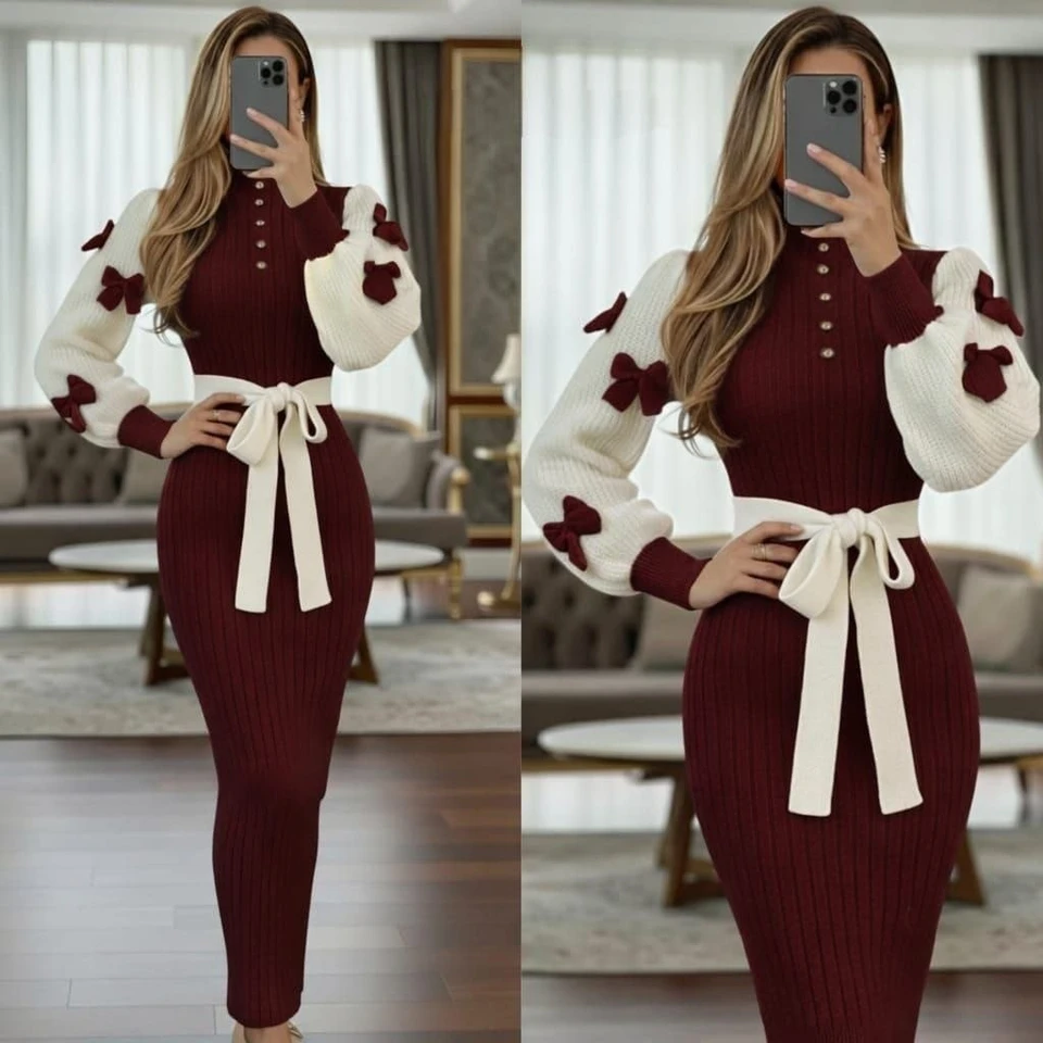 فستان تريكو طويل