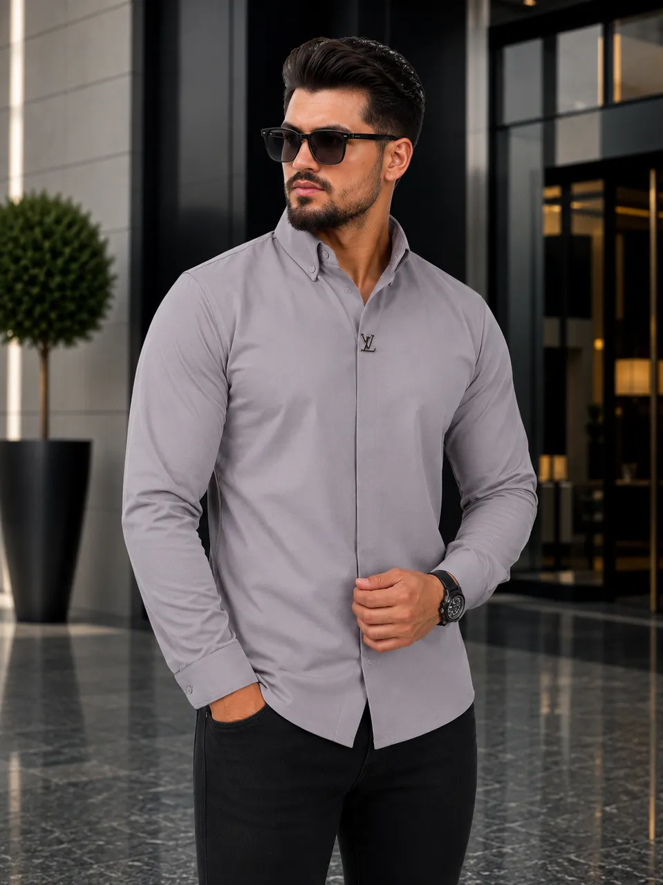 قميص الهيبة بكمام كريب زارا الفخم 🖤💪
