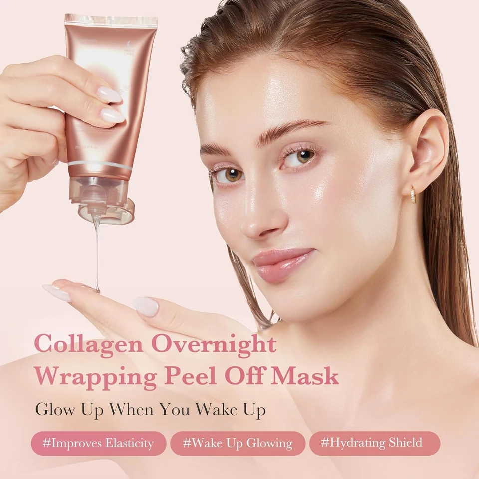 medicube Collagen Wrapping Mask | Overnight Peel Off Facial Mask | Elasticity & Hydration Care, Firmer & Radiant Skin | Hydrolyzed Collagen For Glowing Skin 