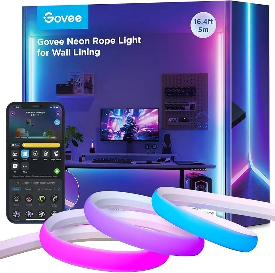 Govee Neon Rope Lights for Wall Lining