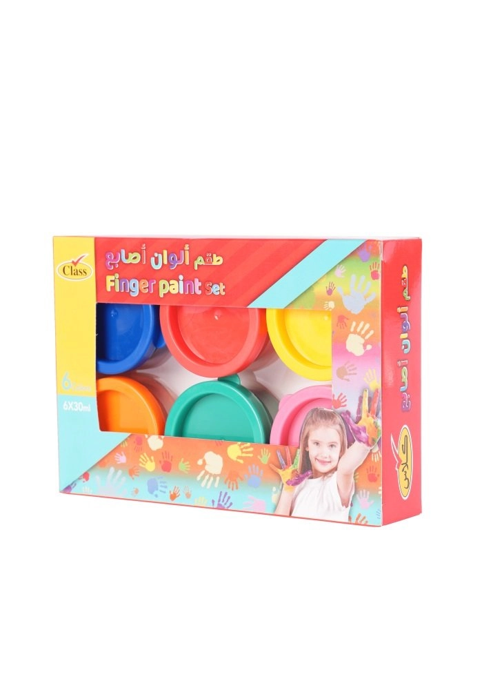 طقم ألوان أصابع كلاس 30 مل 6 ألوان