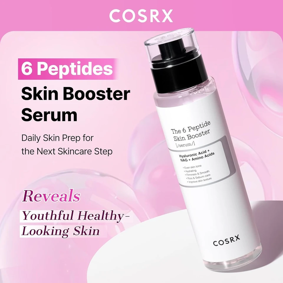COSRX 6 x Peptide Collagen Booster Toner Serum 150 ml  Skin Renewal Boosting Facial Essence, Niacinamide & Hyaluronic Acid for All Skin Types, Korean Skincare, Paraben Free