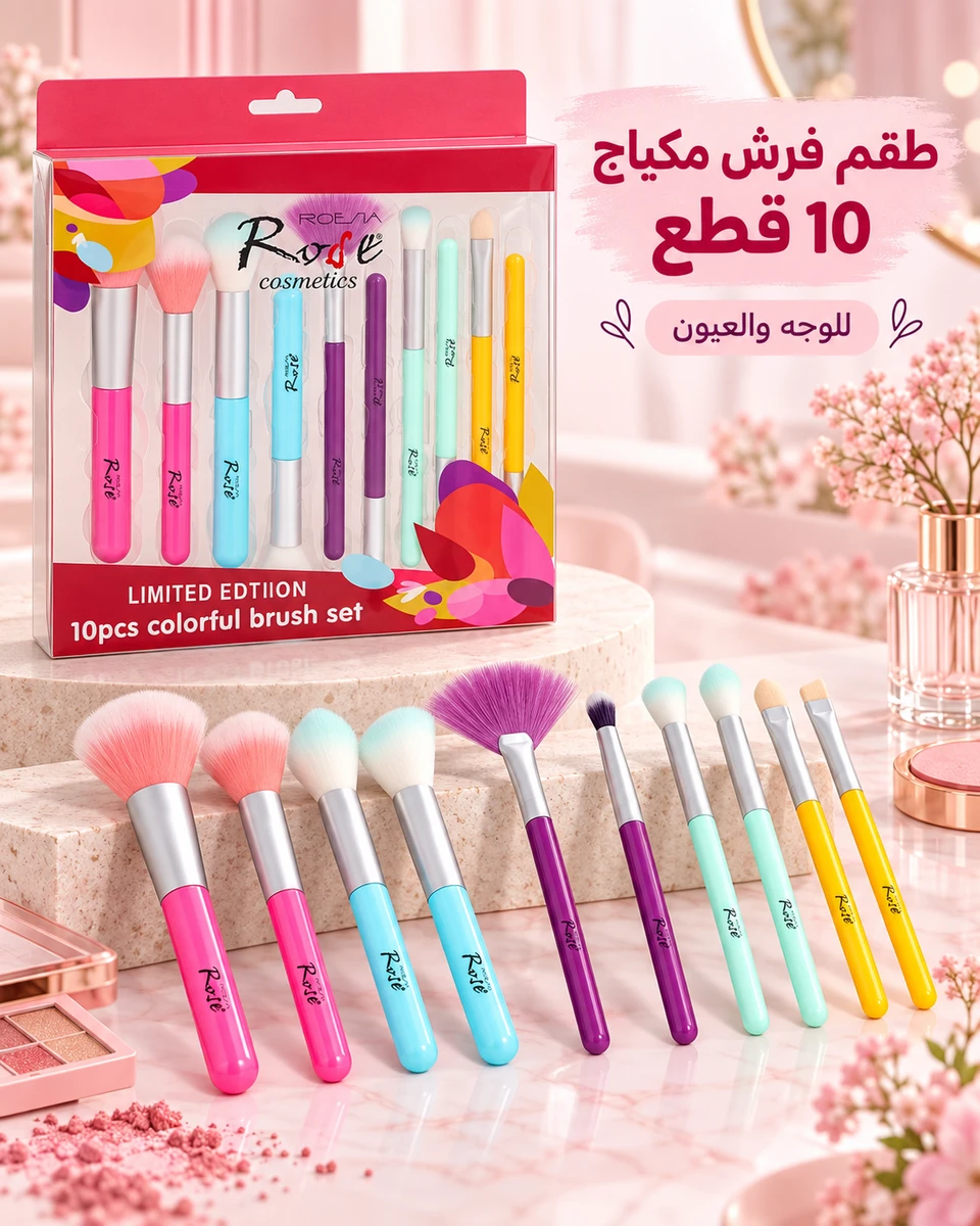 طقم فرش احترافيات مكياج 10 قطع  ✨