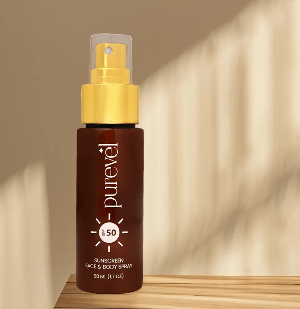 بخاخ واقي من الشمس للوجه والجسم بعامل حماية 50 من purevel
