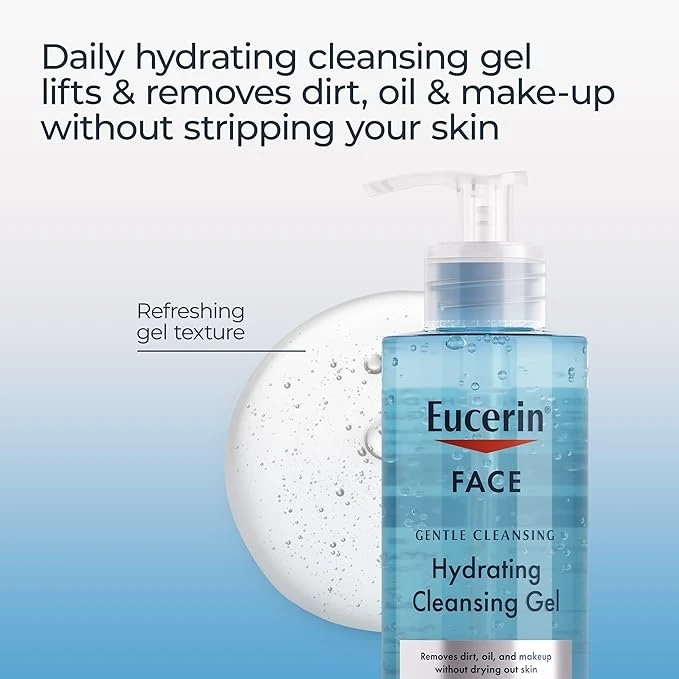 Eucerin, Face, Hydrating Cleansing Gel + Hyaluronic Acid, Fragrance Free 200 ml 