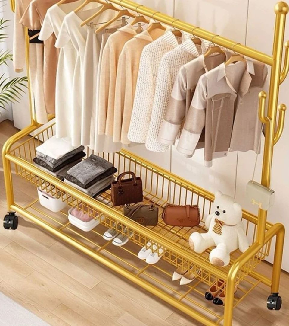 ستاند ملابس متعددة الاستخدامات مع رف سفلي