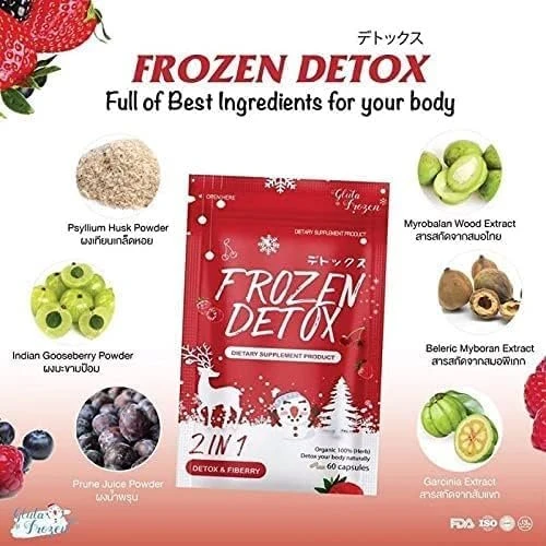 Gluta Frozen Detox 2 in 1 Detox & Fiberry 60 Capsules