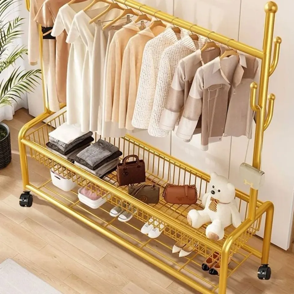 ستاند ملابس متعددة الاستخدامات مع رف سفلي