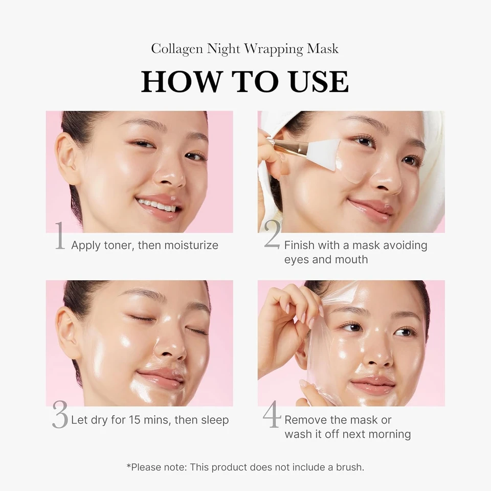 medicube Collagen Wrapping Mask | Overnight Peel Off Facial Mask | Elasticity & Hydration Care, Firmer & Radiant Skin | Hydrolyzed Collagen For Glowing Skin 