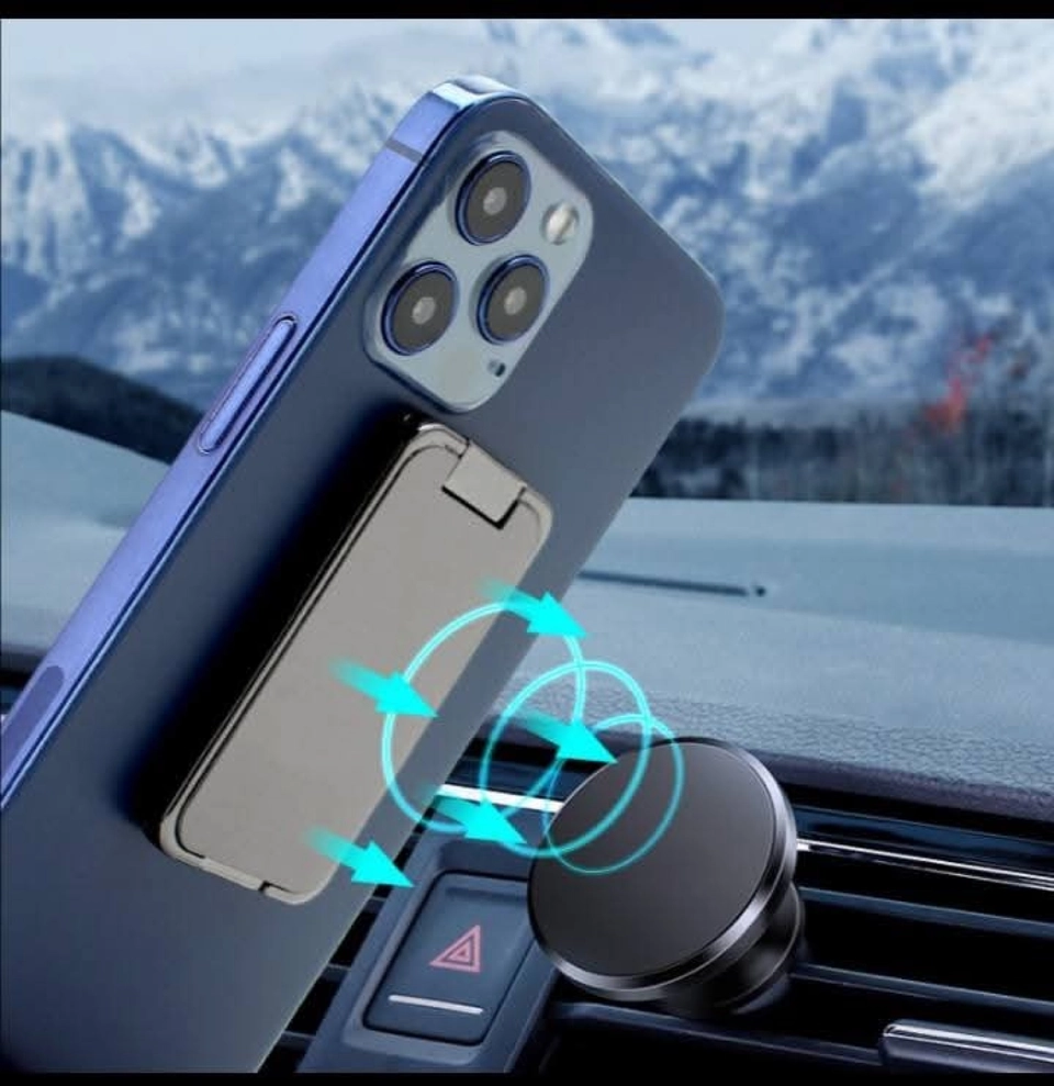 Foldable Mobile Phone Holder Ring Buckle Retractable Desktop CellPhone Stand Car Magnetic