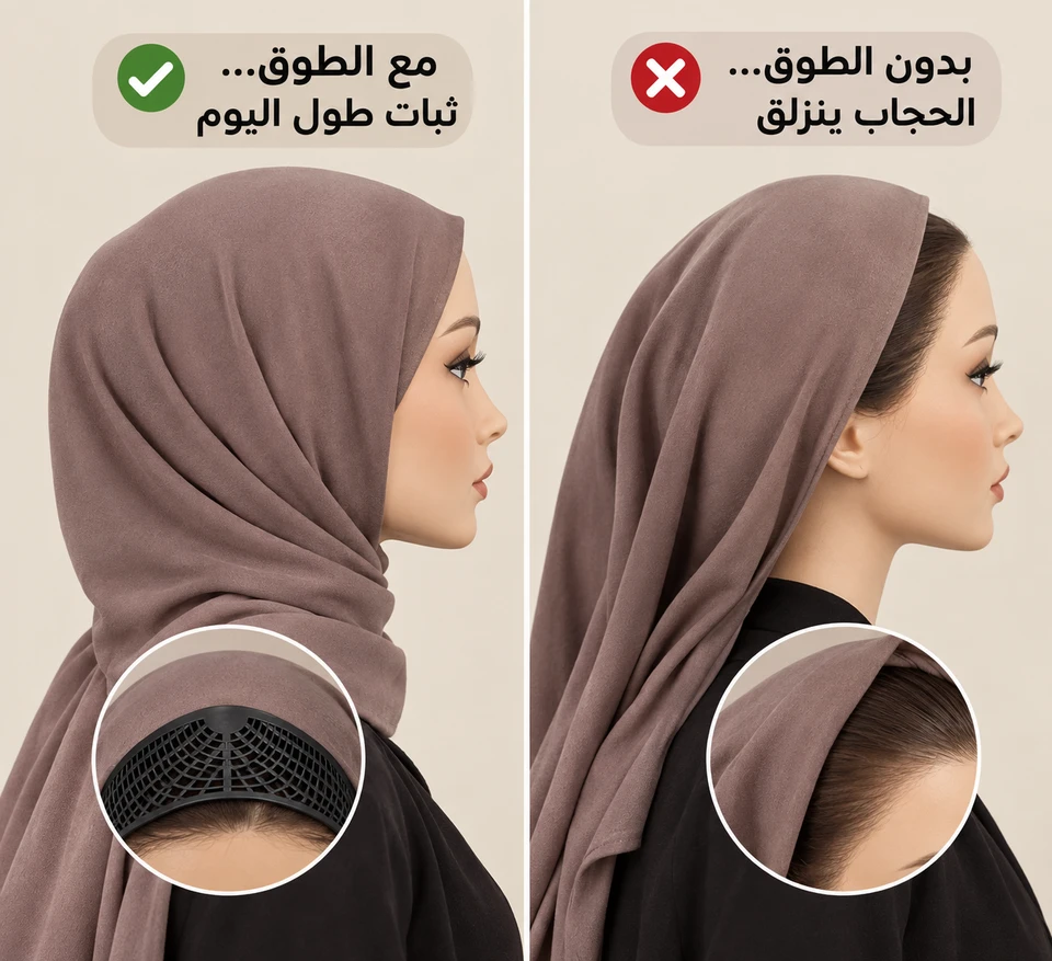 طوق ثبات الحجاب السيليكوني | مانع انزلاق الحجاب  Silicone Hijab Anti-Slip Grip Band