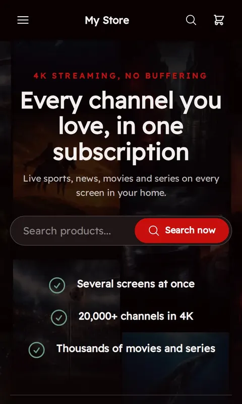 Shasha - IPTV & Streaming store template