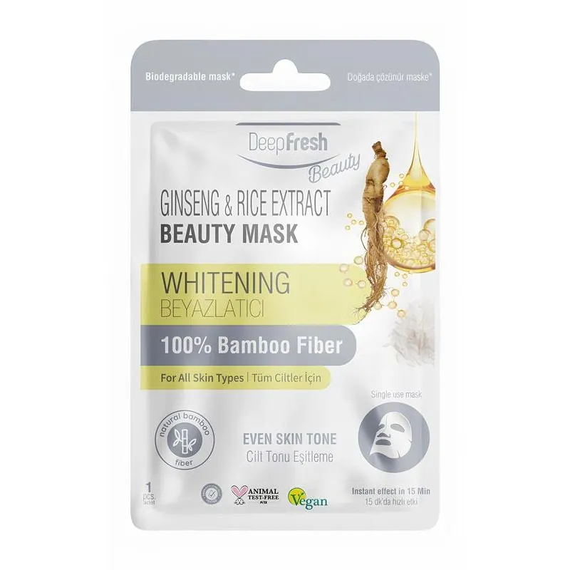 ديب فريش قناع تجميلي تبييض بمستخلص الجينسنغ والأرز