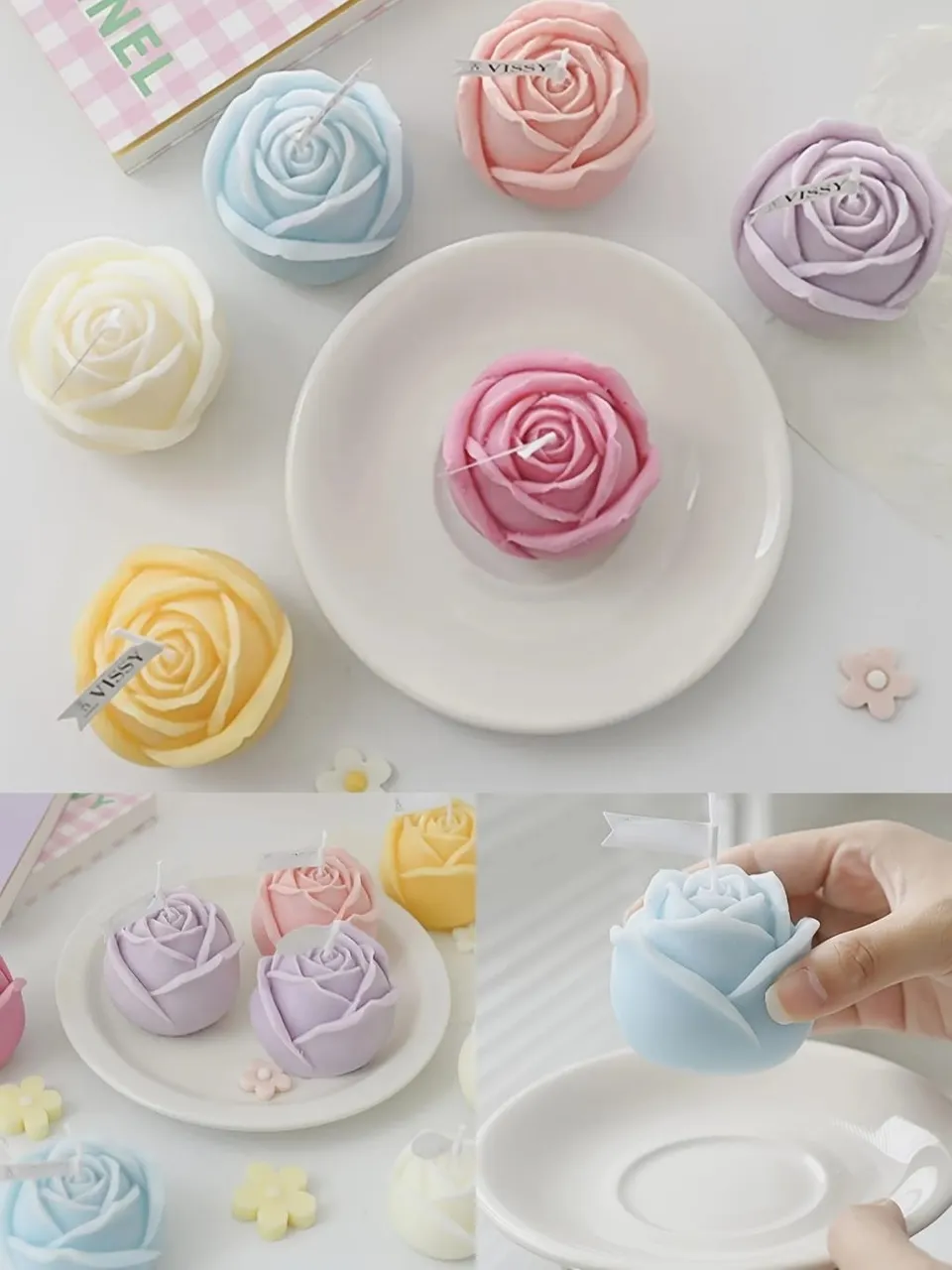 شمعة معطرة شكل وردة