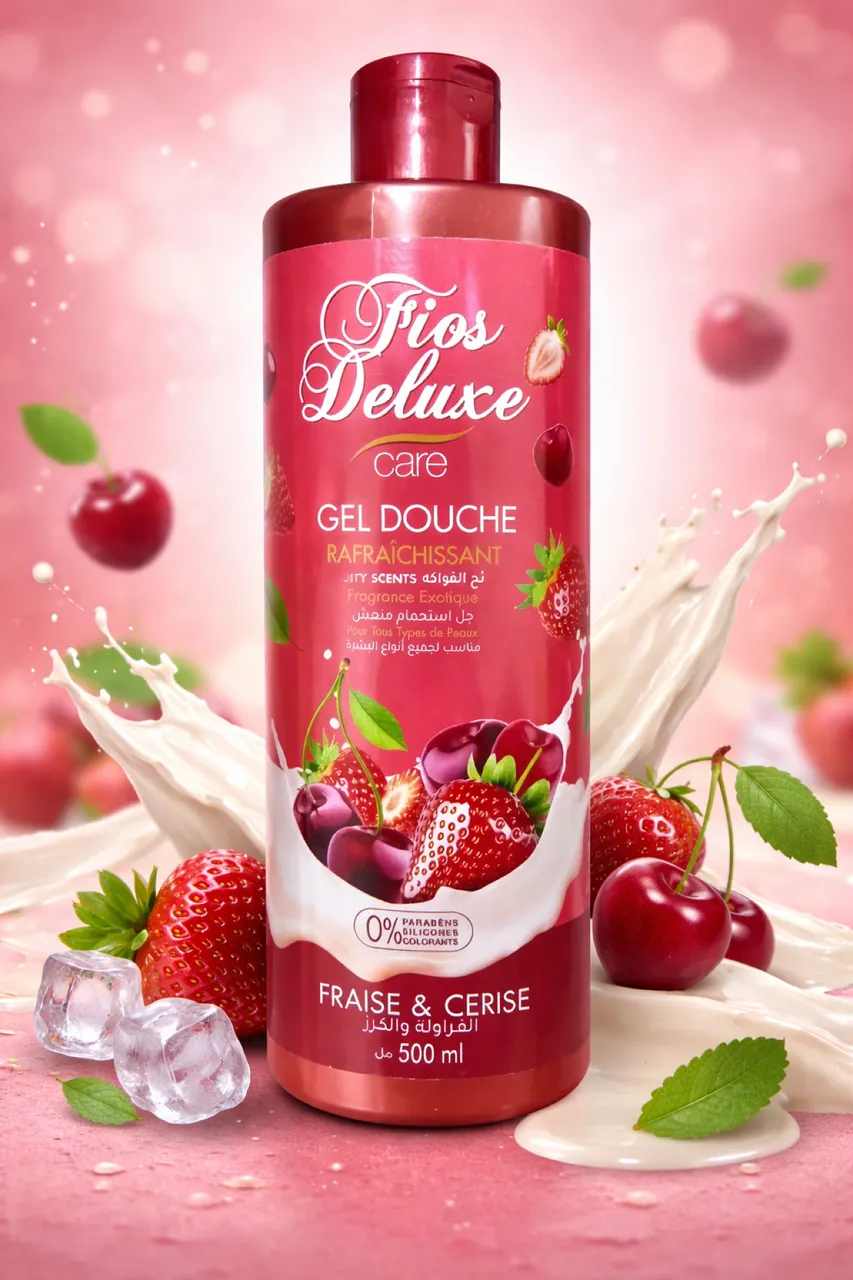 جل دوش الفراولة والكرز حجم 500مل