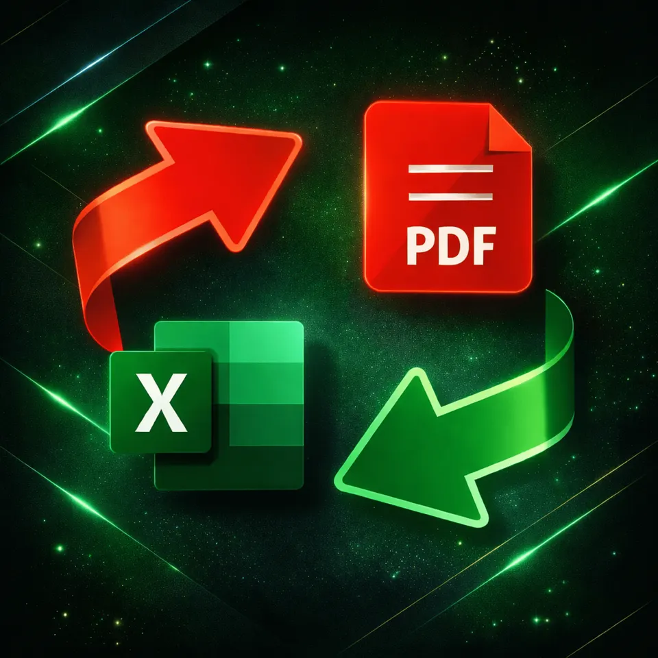 خدمة تحويل Excel  الى PDF  والعكس كذالك  