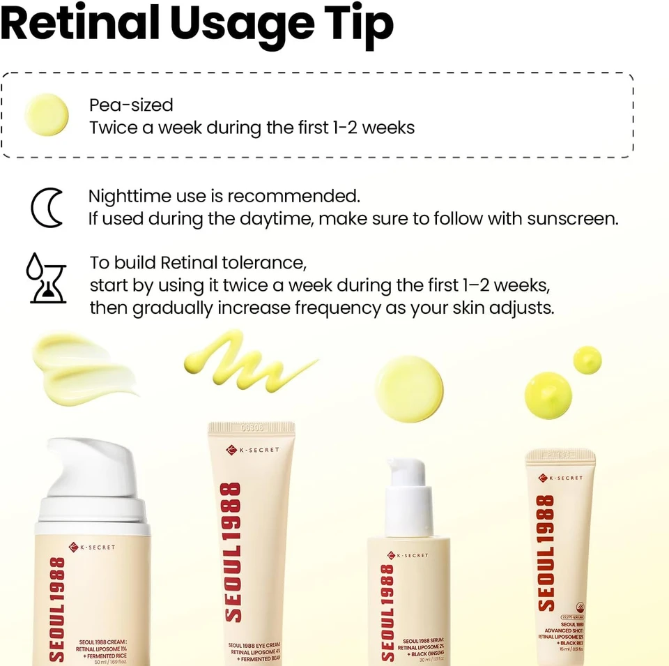 K-SECRET SEOUL 1988 Retinal Serum – Formulated with Advanced Retinal Liposome 2% and 58% Black Ginseng Extract | Fine Lines and Skin Texture Care Serum | Korean Skincare, 30ml