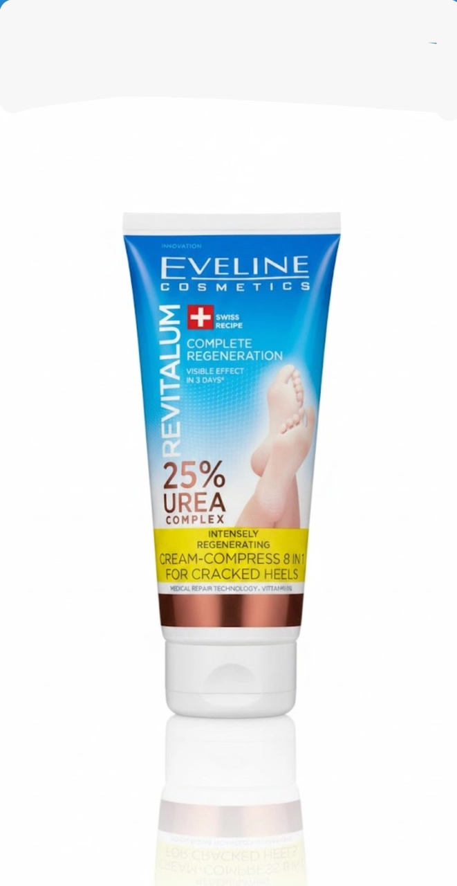 كريم تجديد وعلاج تشققات الكعب باليوريا 25% – إيفلينEveline Cosmetics Revitalum 25% Urea Heel Cream – Eveline Cosmetics