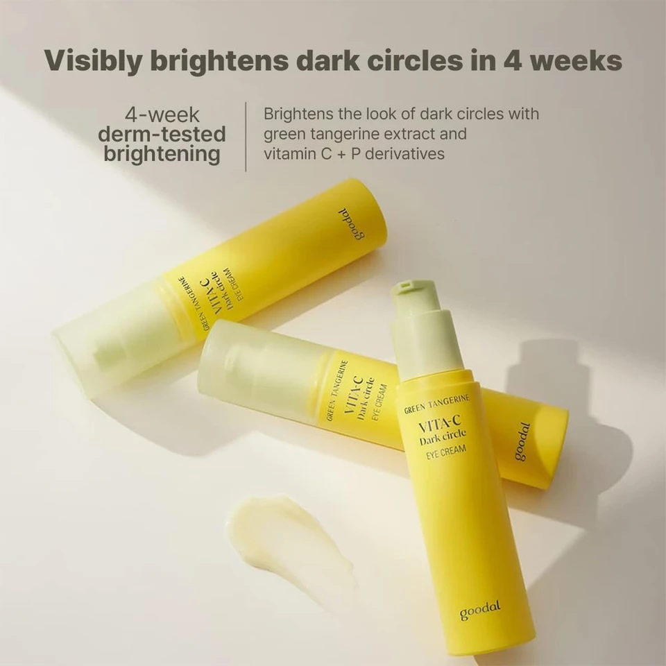 Goodal Green Tangerine Vitamin C Dark Circle Eye Cream | Intensive Dark Circle Relief and Elasticity Treatment, Gentle, Non-irritating, Anti-Aging and Anti-Wrinkle Care