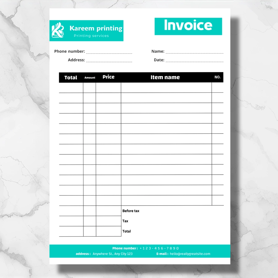 A5 invoice book