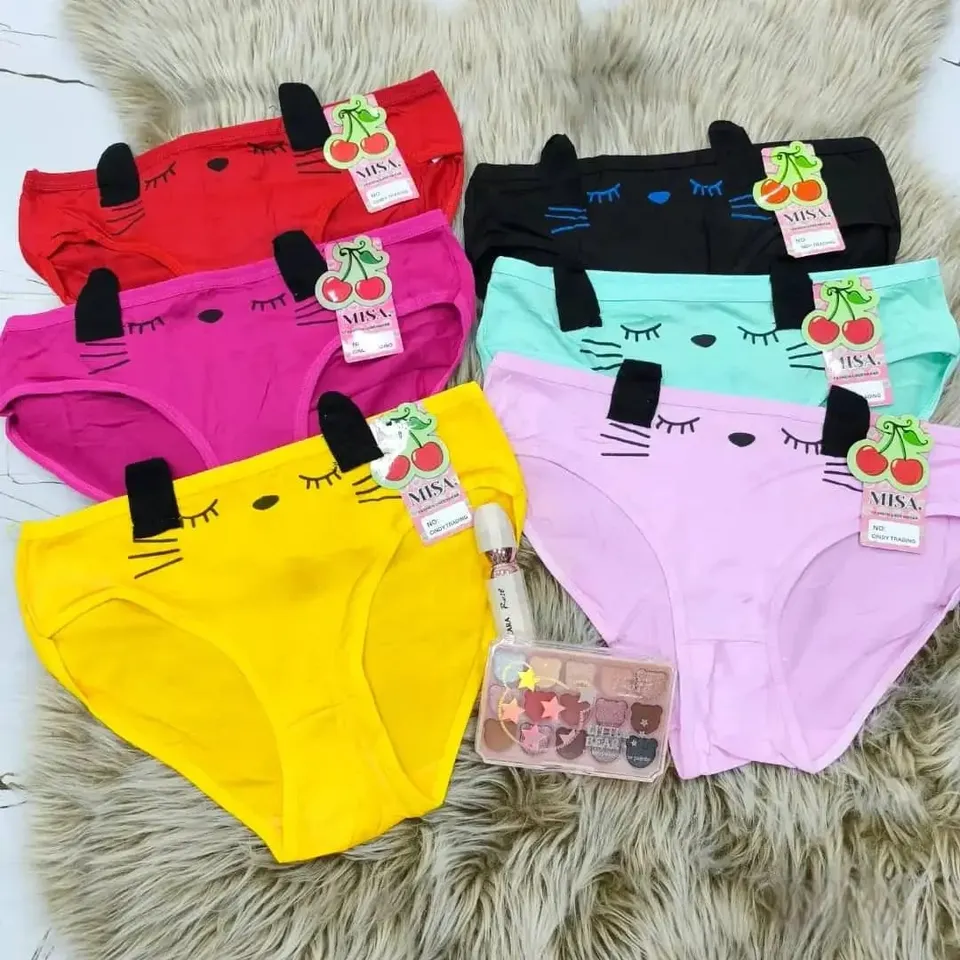 12 قطعة كيلوت نسائي موديل القطة 😻 🌸