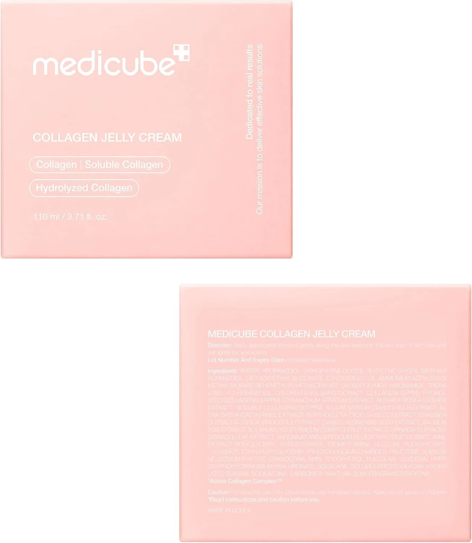 medicube Collagen Jelly Cream- Niacinamide & Freeze-Dried Hydrolyzed Collagen - Boosts skin's barrier hydration and gives 24h Glow & Lifted Look 110ml