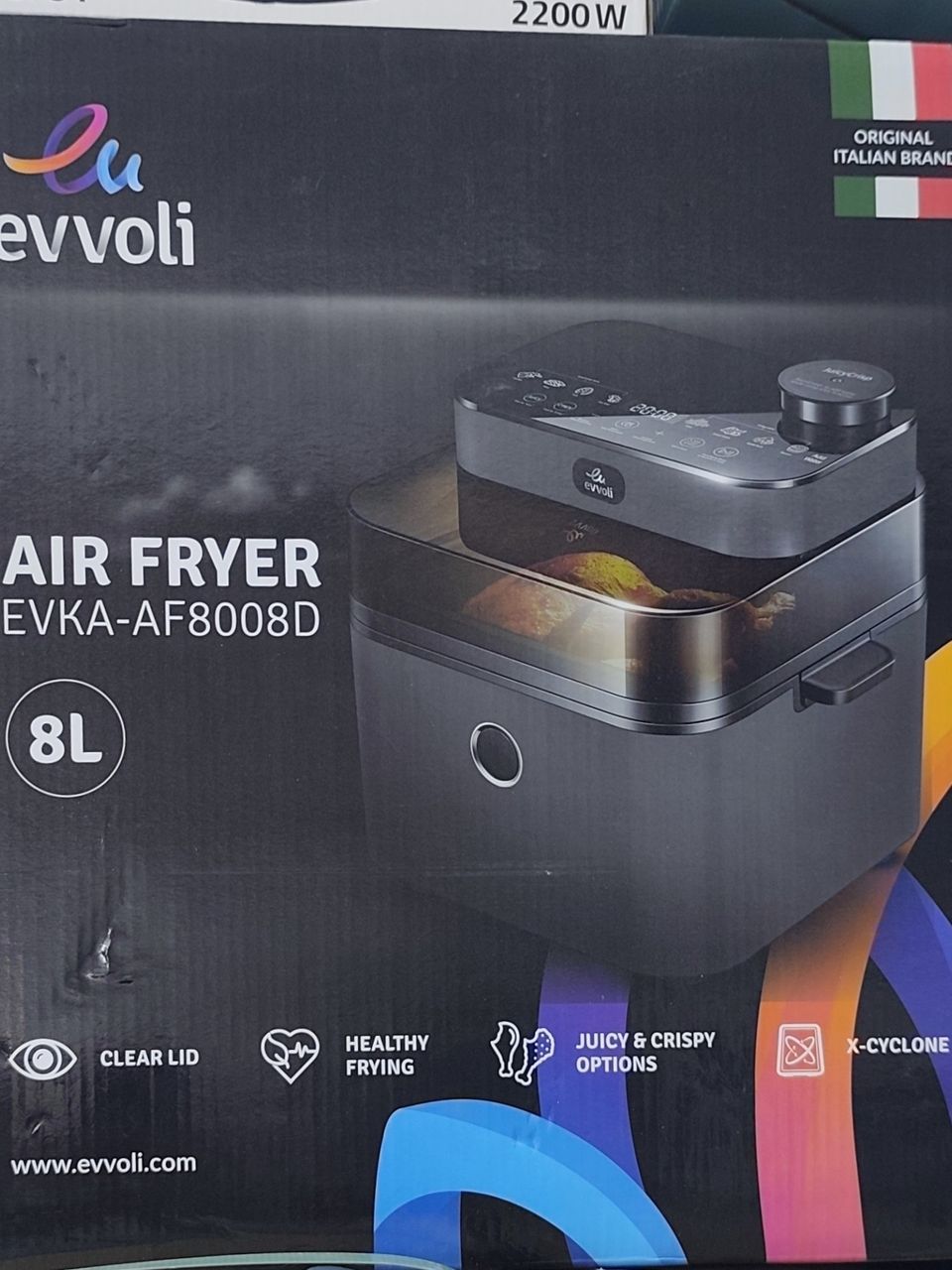 قلاية هوائية 8 لتر ماركة evvoli