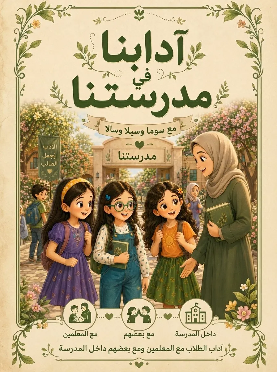 📚 الكتاب الاول :ادابنا في المدرسة من سلسلة حكايات سوما وسيلا وسالا 