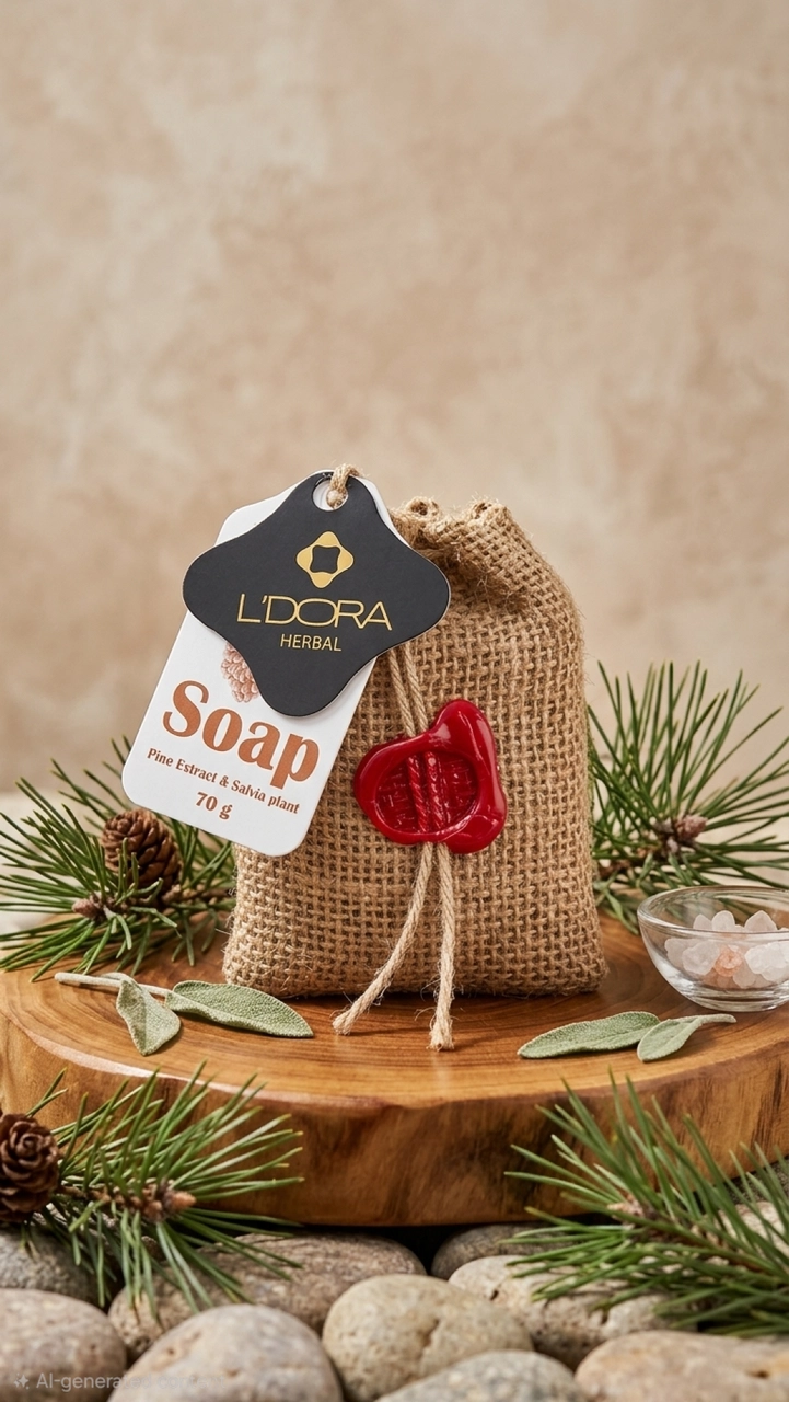 صابون طبيعي بخلاصة الصنوبر و عشبة المريمية من ليدورا - L'DORA Soap Pine Extract & Salvia Plant
