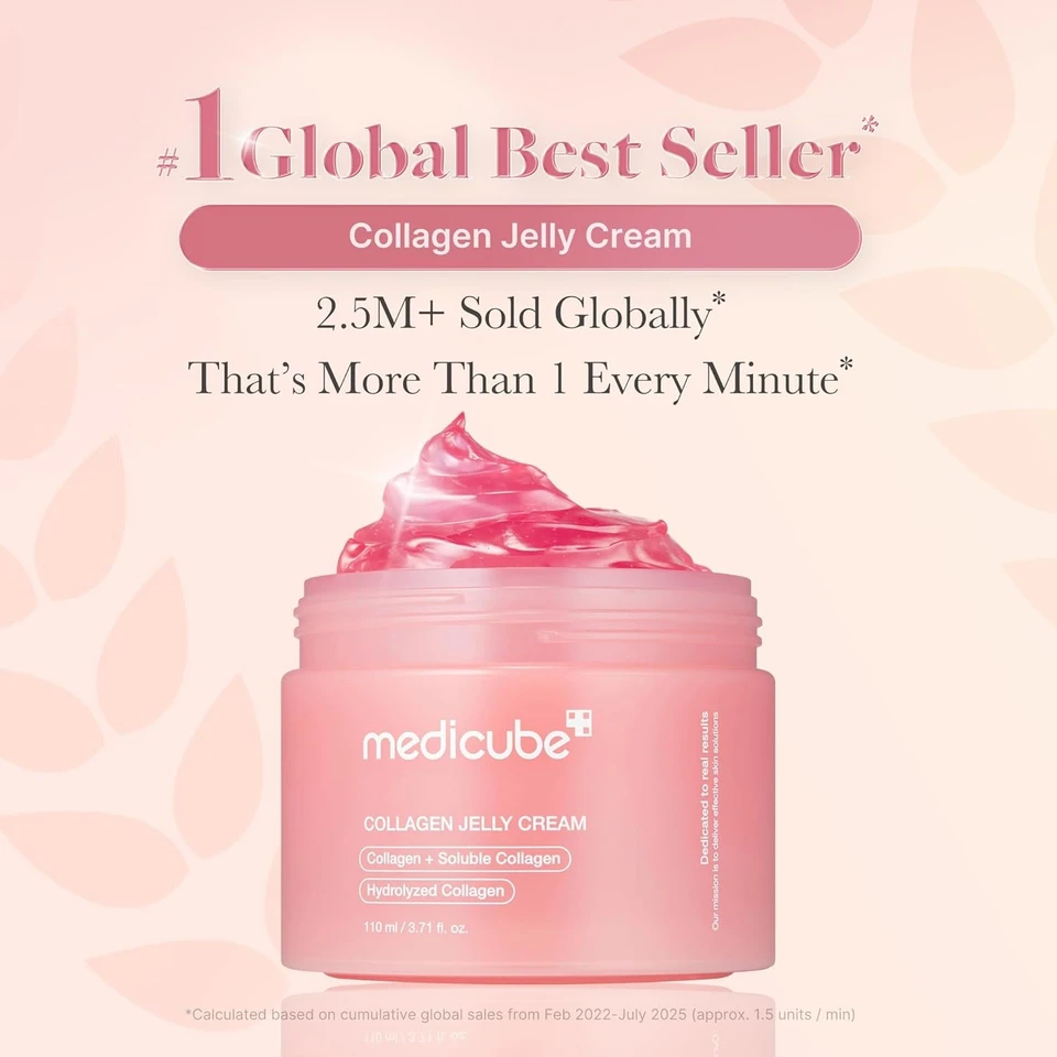 medicube Collagen Jelly Cream- Niacinamide & Freeze-Dried Hydrolyzed Collagen - Boosts skin's barrier hydration and gives 24h Glow & Lifted Look 110ml