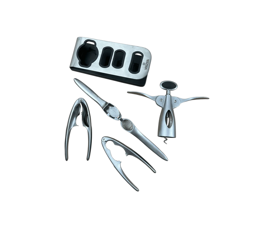 Multi-tool kitchen set with metal stand