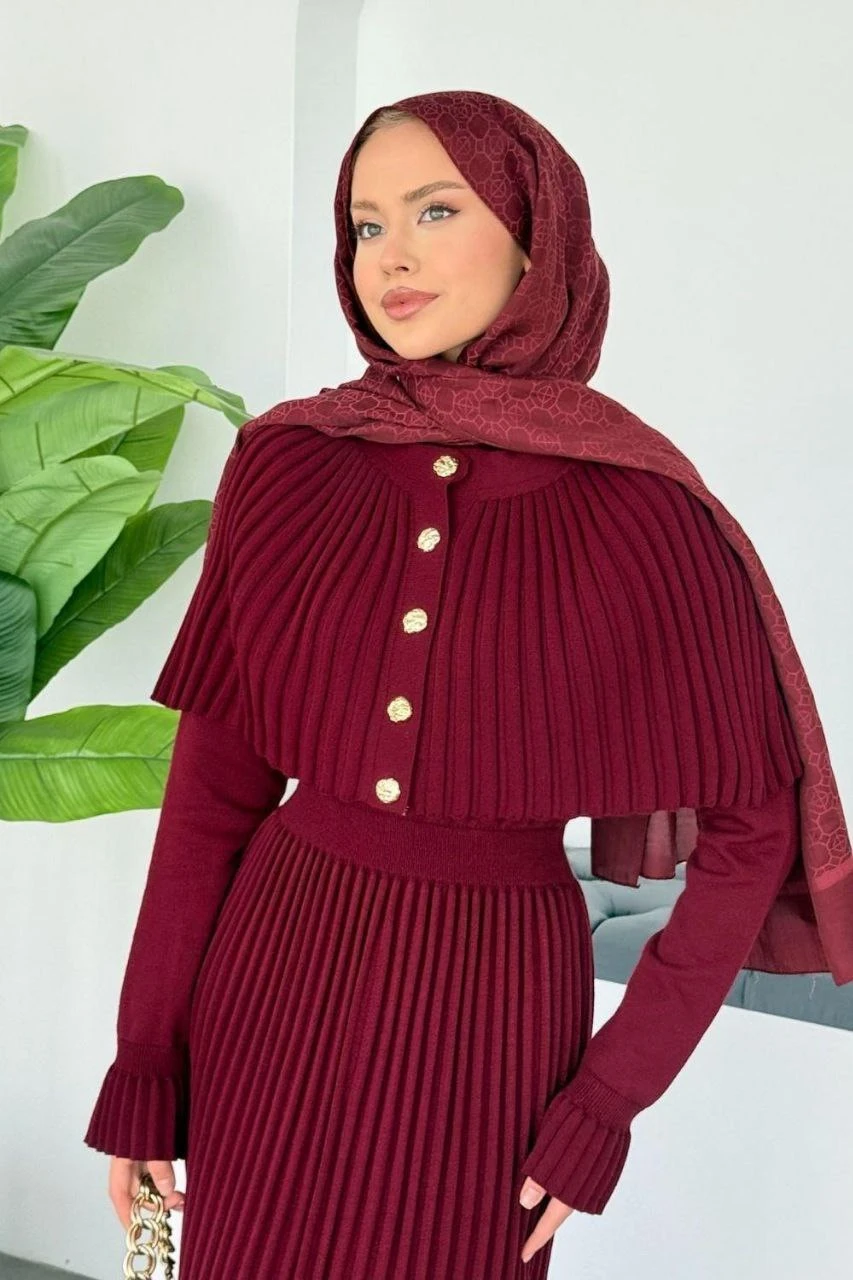 طقم فستان تريكو