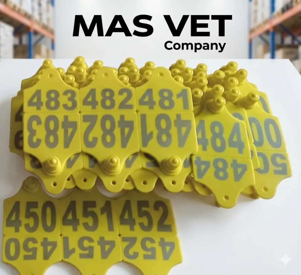 ارقام بطاقات الاذن للابقار حجم وسط  (66mm x 56mm (